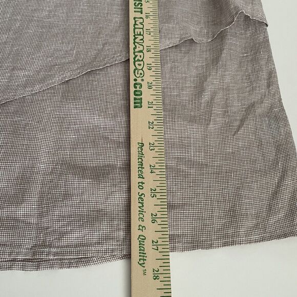 J McLaughlin Theodora Top 100% Linen Medium Tan Houndstooth Sleeveless Preppy - Picture 11 of 15